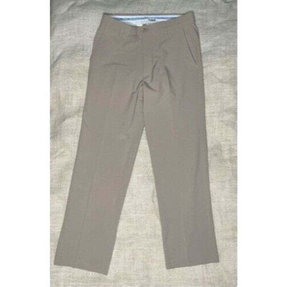 NWOT FootJoy Mens Tan/Brown Stretch Flat Front Straight Golf Chino Pants 34x32 - Picture 1 of 13